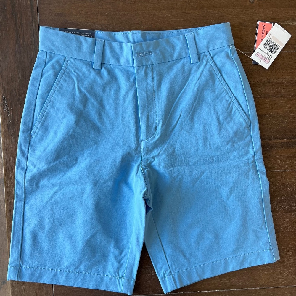 Vineyard vines boys performance breaker shorts light blue size 12 nwt